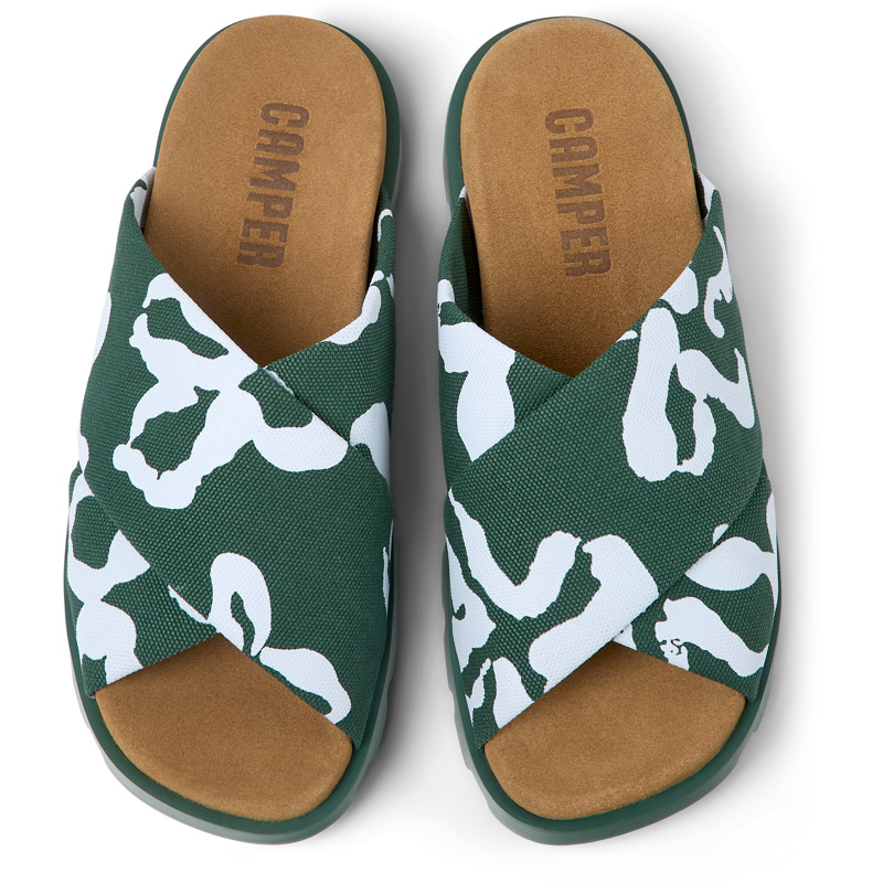 CAMPER Brutus Sandal - Sandals For Men - Green,Blue, Size 43, Cotton Fabric