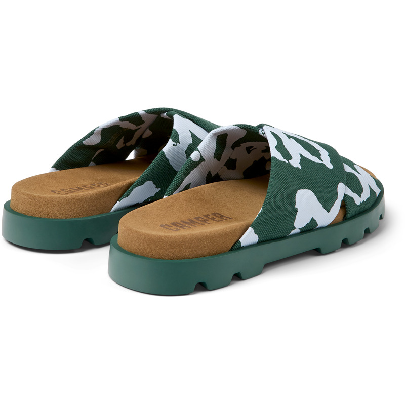 CAMPER Brutus Sandal - Sandals For Men - Green,Blue, Size 40, Cotton Fabric