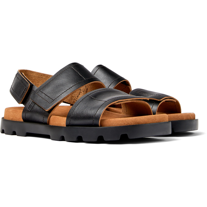CAMPER Brutus Sandal - Sandals For Men - Black, Size 44, Smooth Leather