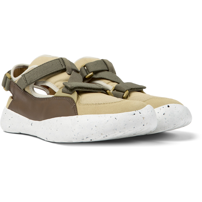 Camper Peu Stadium - Sneakers For Men - Beige, Brown, Size 45, Smooth Leather/Cotton Fabric