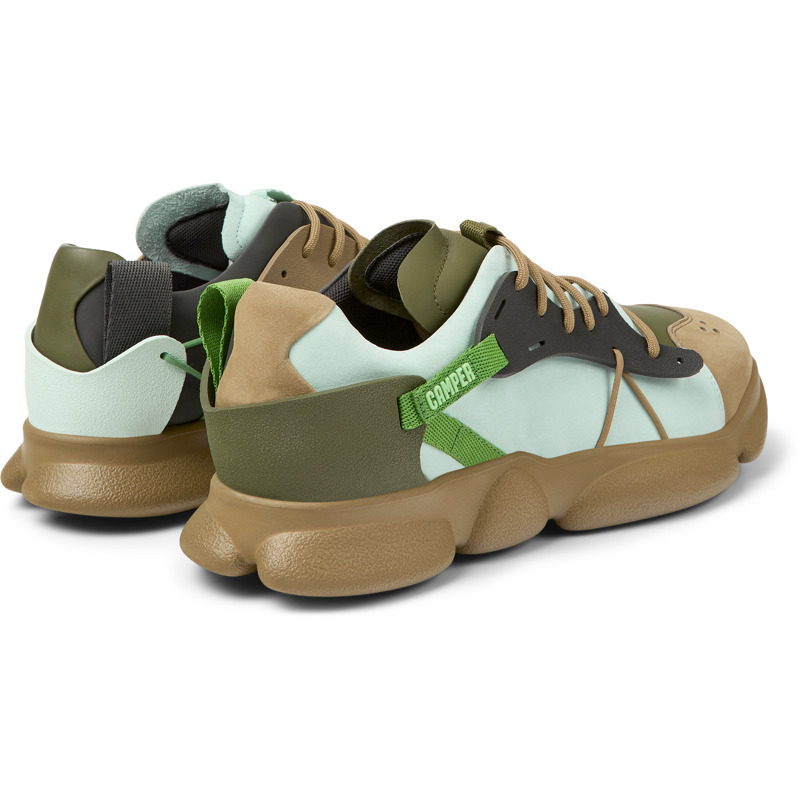 Camper Twins - Sneakers For Men - Brown, Green, Blue, Size 42, Smooth Leather/Cotton Fabric