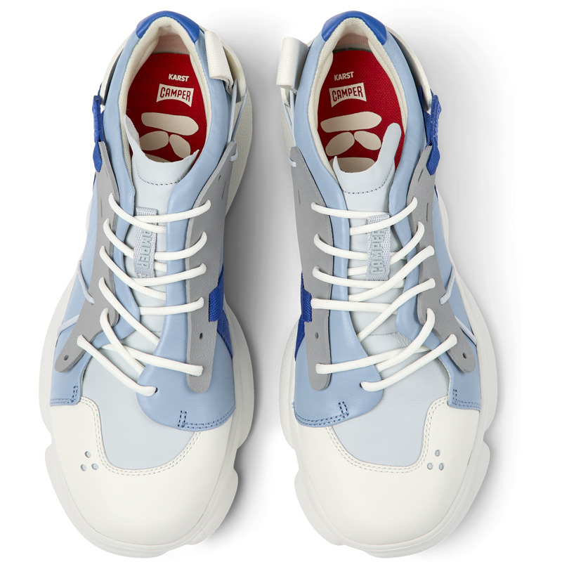 CAMPER Karst - Sneakers Για Ανδρικα - Μπλε,Γκρι,Λευκό, Μέγεθος 39, Smooth Leather/Cotton Fabric