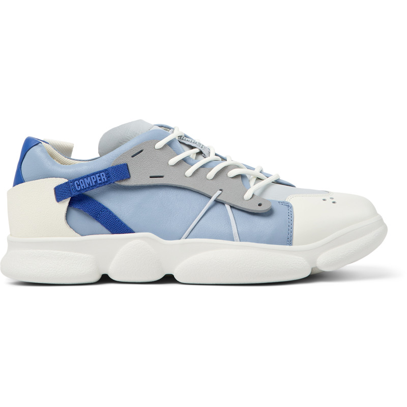 Camper Karst - Sneakers For Men - Blue, Grey, White, Size 46, Smooth Leather/Cotton Fabric