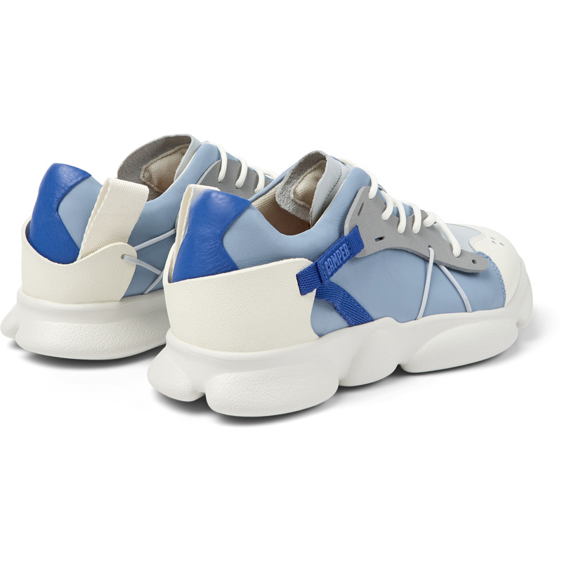 Camper Karst - Sneakers For Men - Blue, Grey, White, Size 46, Smooth Leather/Cotton Fabric