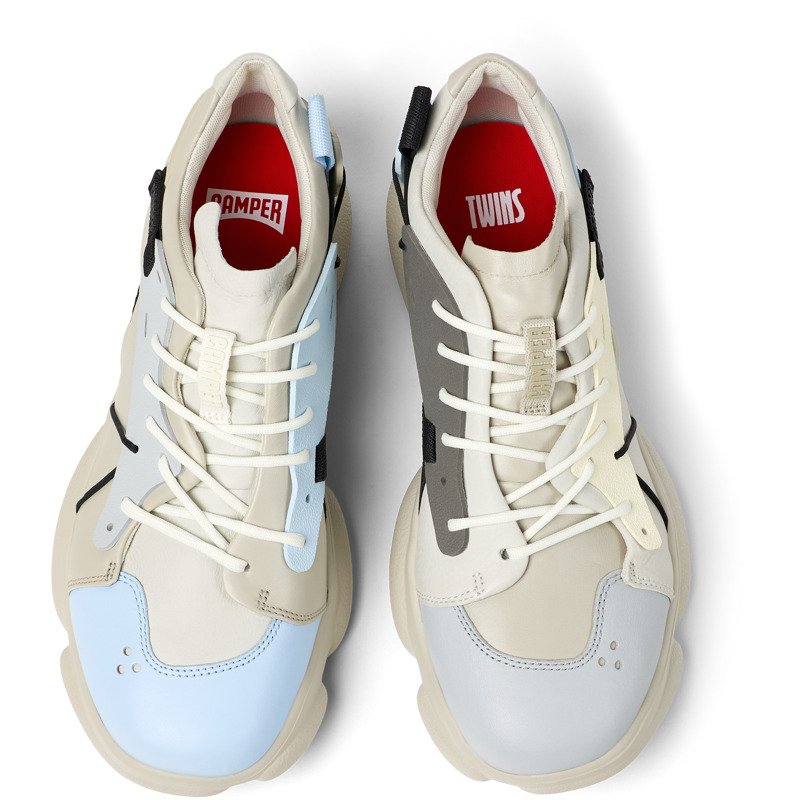 CAMPER Twins - Sneakers Για Ανδρικα - Γκρι,Λευκό,Μπλε, Μέγεθος 43, Smooth Leather/Cotton Fabric