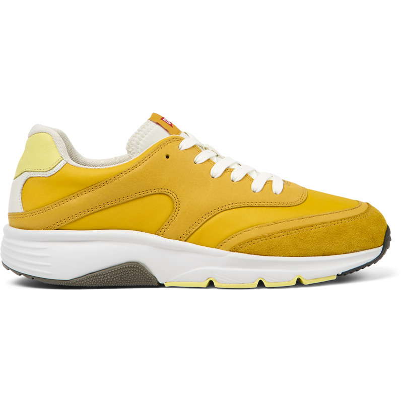 Camper Drift - Sneakers For Men - Yellow, White, Size 45, Cotton Fabric/Smooth Leather