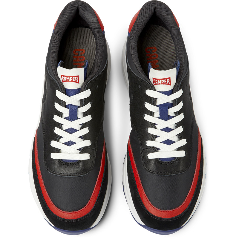 Camper Drift - Sneakers For Men - Black, Red, Blue, Red, Blue, Size 46, Cotton Fabric/Smooth Leather