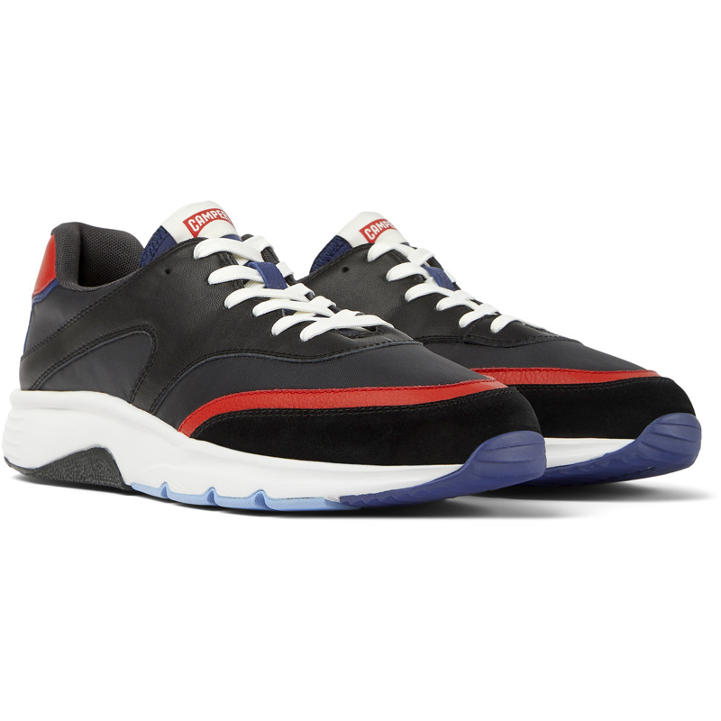 Camper Drift - Sneakers For Men - Black, Red, Blue, Red, Blue, Size 42, Cotton Fabric/Smooth Leather