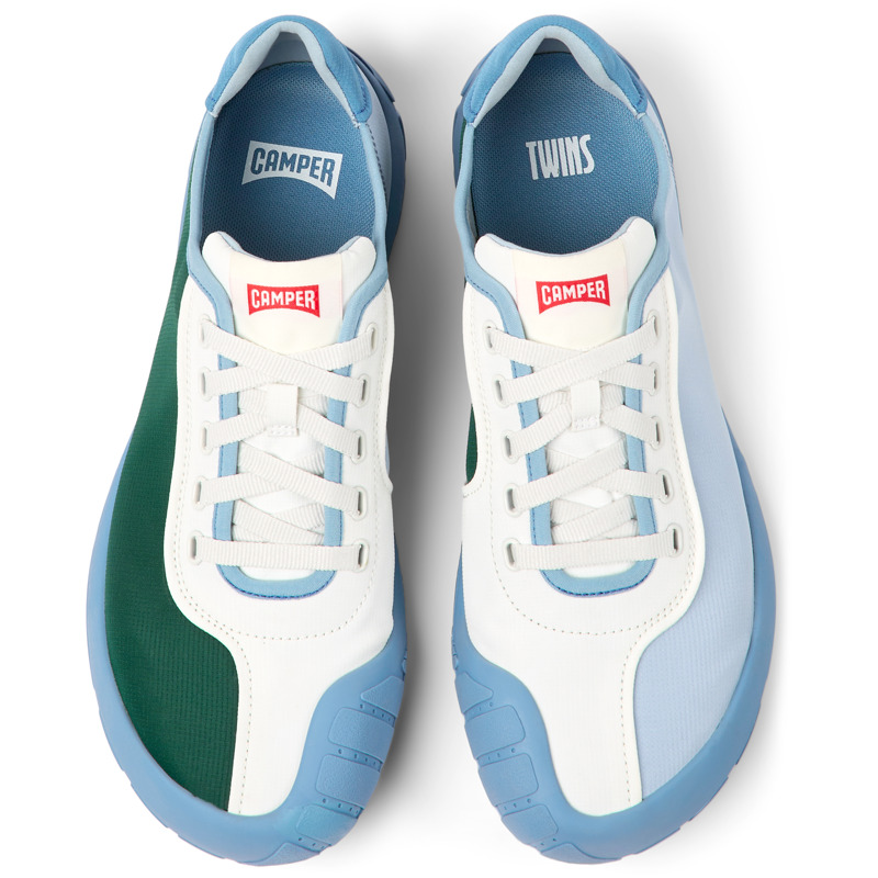 CAMPER Twins - Sneakers For Men - Blue,Green,White, Size 39, Cotton Fabric