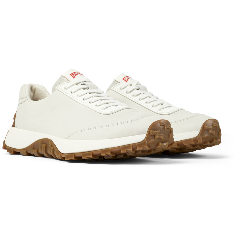 CAMPER Drift Trail VIBRAM - Sneaker Per Uomo - Bianco, Taglia 42, Pelle Liscia/Tessuto In Cotone