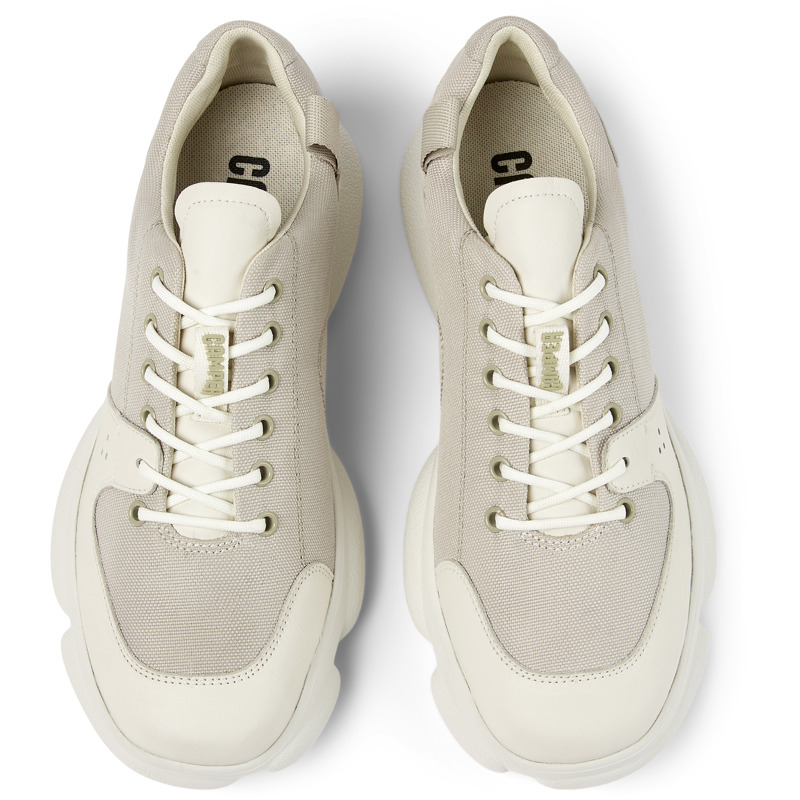 CAMPER Karst - Sneaker Per Uomo - Grigio,Bianco, Taglia 39, Tessuto In Cotone/Pelle Liscia