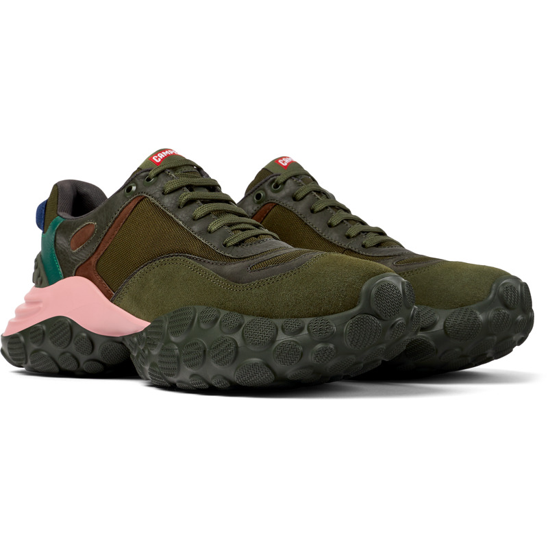 CAMPER Pelotas Mars - Sneakers For Men - Green,Brown,Grey, Size 44, Cotton Fabric