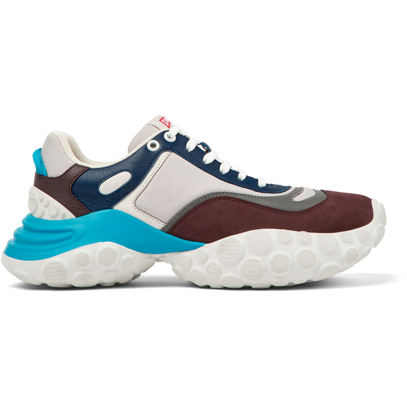 CAMPER Pelotas Mars - Sneakers For Men - Grey,Burgundy,Blue, Size 46, Cotton Fabric/Smooth Leather