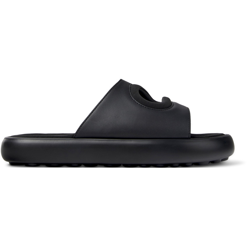 Camper Twins - Sandals For Men - Black, Size 39, Smooth Leather/Cotton Fabric