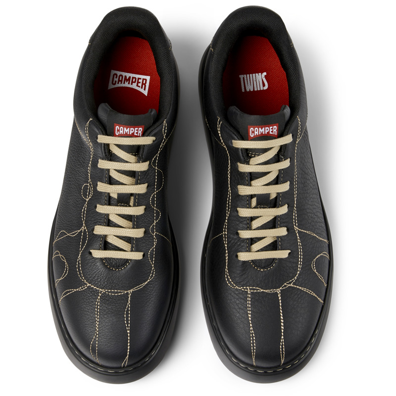CAMPER Twins - Sneakers Voor Heren - Zwart, Maat 39, Smooth Leather