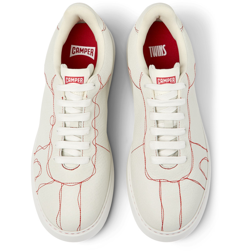 CAMPER Twins - Sneaker Per Uomo - Bianco, Taglia 43, Pelle Liscia