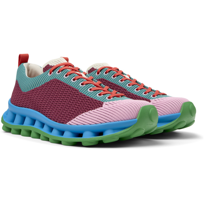 Camper Pelotissima In Burgundy,green,pink