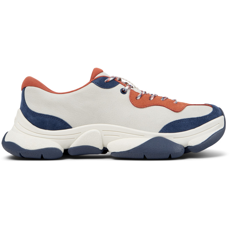 CAMPER Karst 2 - Casual para Hombre - Blanco,Azul,Naranja, talla 39, Piel Lisa/Piel Vuelta