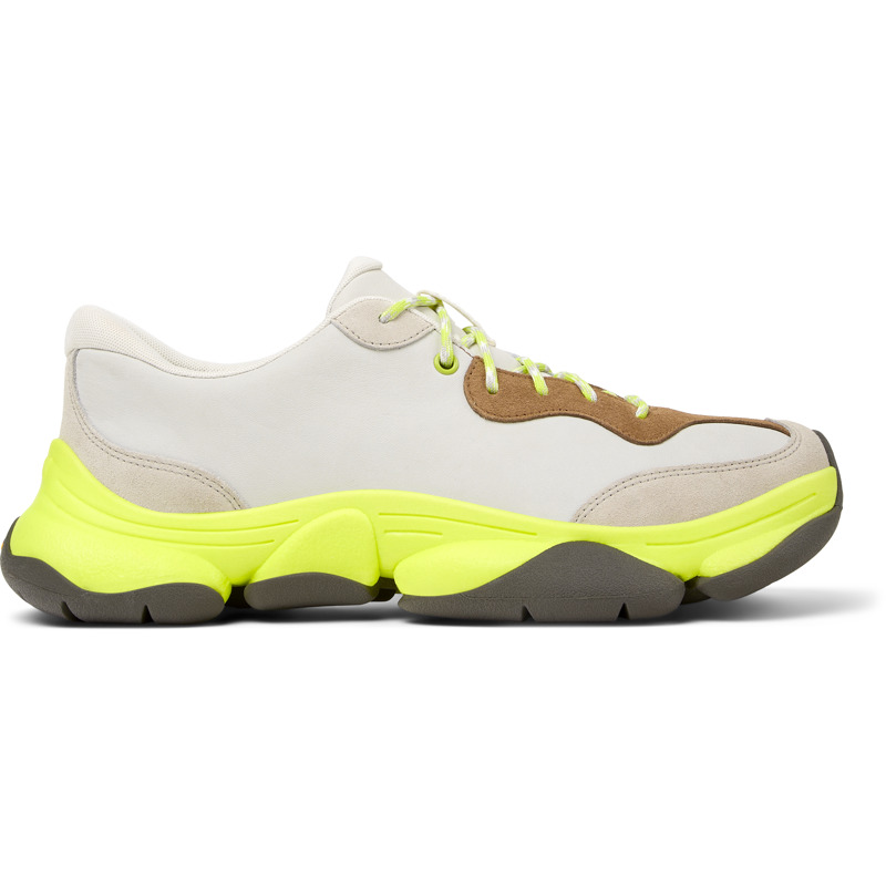 CAMPER Twins - Casual para Hombre - Blanco,Beige,Marron, talla 39, Piel Lisa/Piel Vuelta