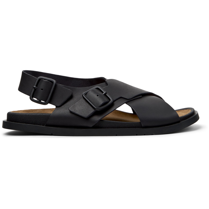 CAMPER Lluc Sandal - Casual para Hombre - Negro, talla 39, Piel Lisa
