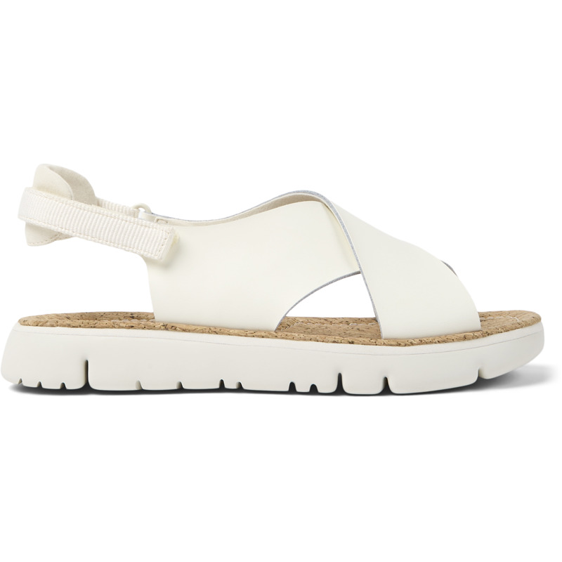 CAMPER Oruga - Sandals For Women - White, Size 42, Smooth Leather/Cotton Fabric