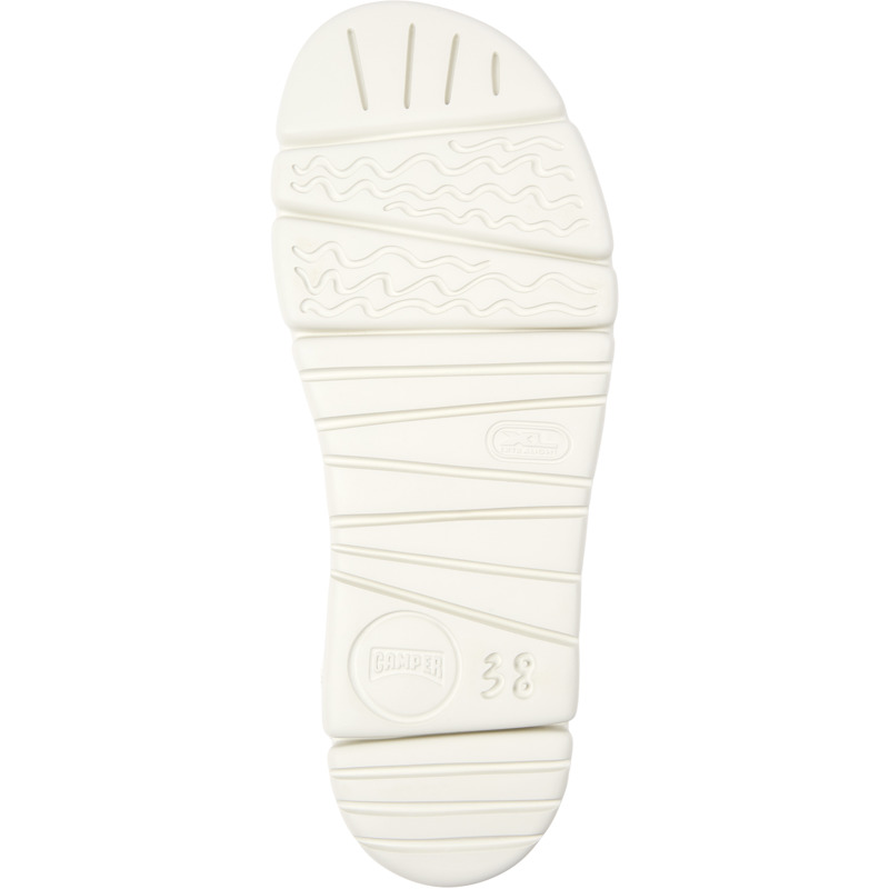 CAMPER Oruga - Sandals For Women - White, Size 38, Smooth Leather/Cotton Fabric