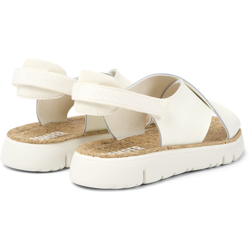 CAMPER Oruga - Sandals For Women - White, Size 37, Smooth Leather/Cotton Fabric
