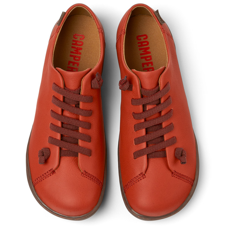 Camper Peu - Lace-Up For Women - Red, Size 40, Smooth Leather