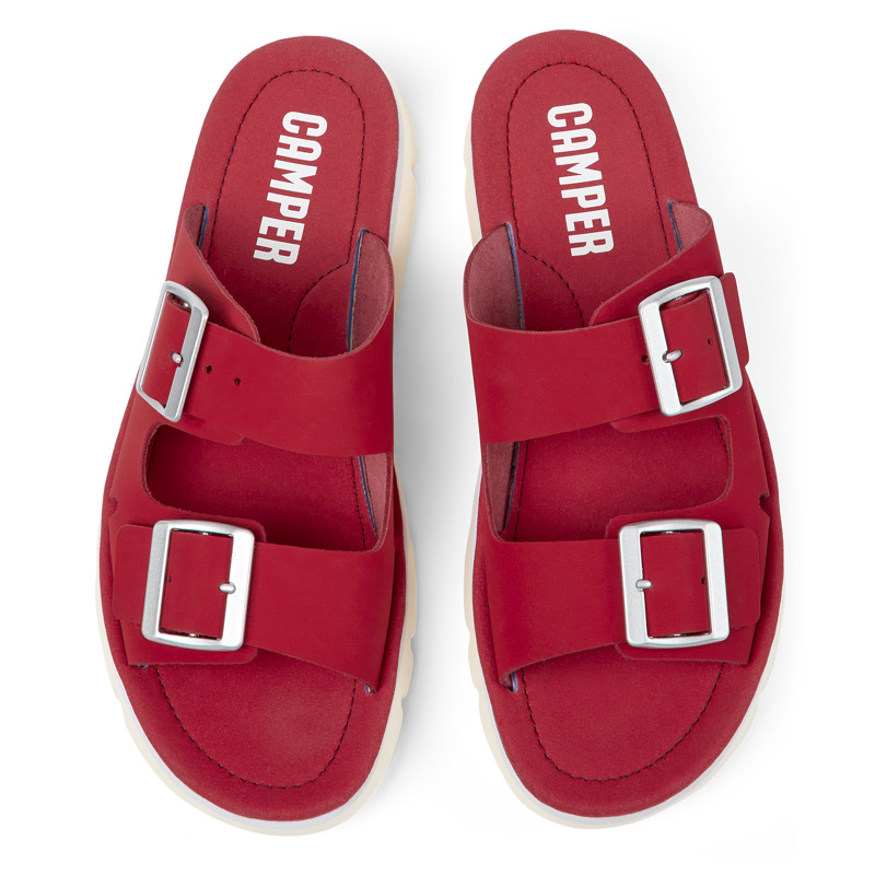 CAMPER Oruga - Sandals For Women - Red, Size 40, Smooth Leather