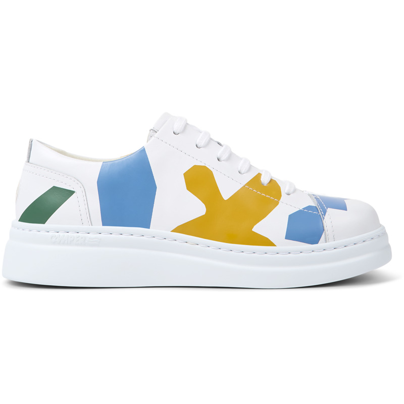 CAMPER Twins - Sneakers For Women - White,Blue,Green, Size 42, Smooth Leather