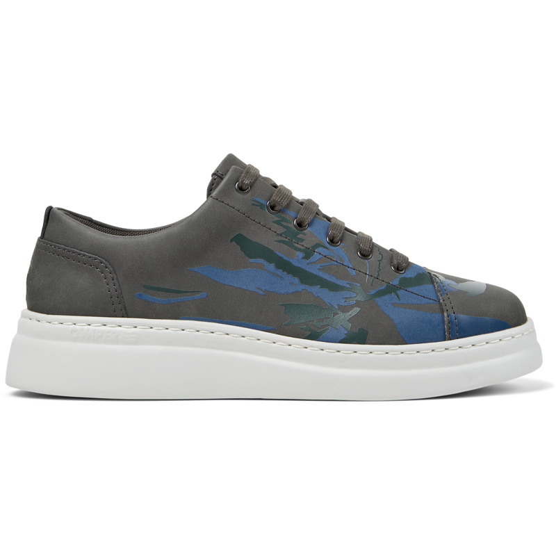 Camper Runner Up Twins Leather Printed Sneakers In Gray