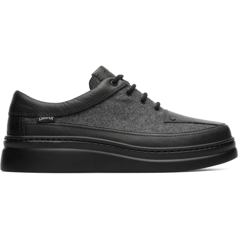 CAMPER Runner Up - Sneakers for Women - Grey,Black, Smooth leather/Cotton fabric - K200748