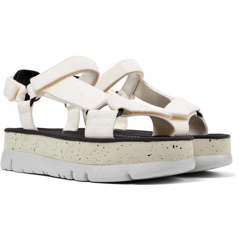 Camper Oruga Up - Sandals For Women - White, Size 40, Cotton Fabric