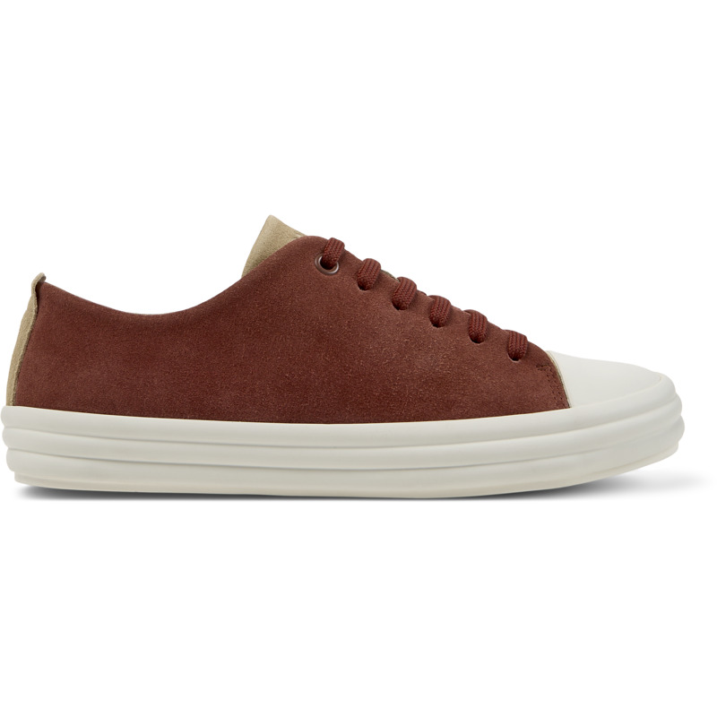 Camper Twins Suede Platform Sneakers In Beige,red
