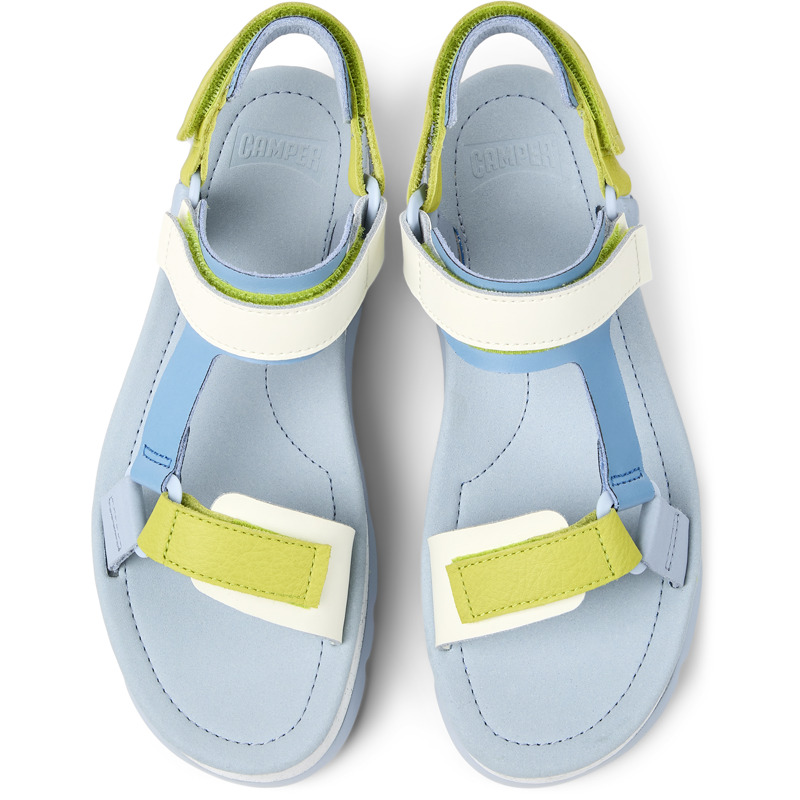 CAMPER Oruga Up - Sandals For Women - Blue,White,Green, Size 36, Smooth Leather