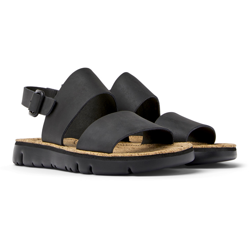 Camper Oruga - Sandals For Women - Black, Size 39, Smooth Leather