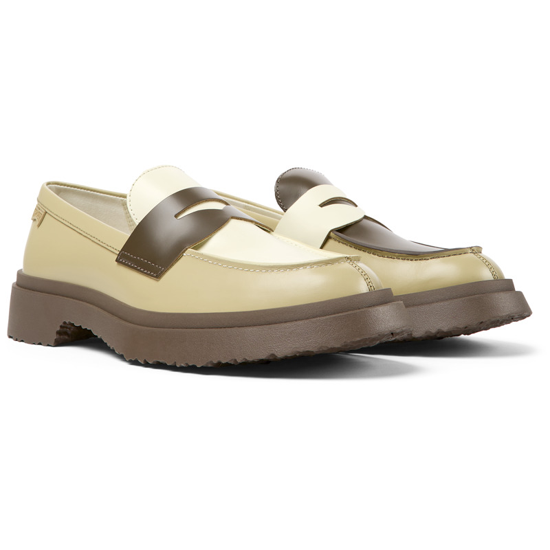 Camper Twins - Zapatos De Vestir Para Mujer - Beige, Blanco, Marron, Talla 7.5, Piel Lisa