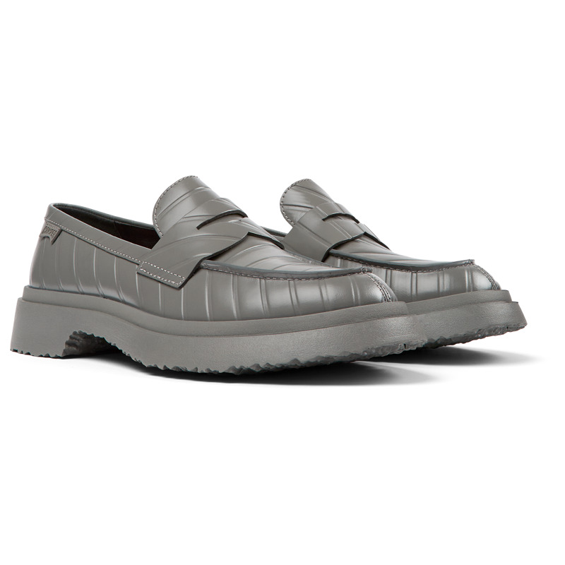 CAMPER Twins - Loafers For Women - Grey, Size 36, Smooth Leather