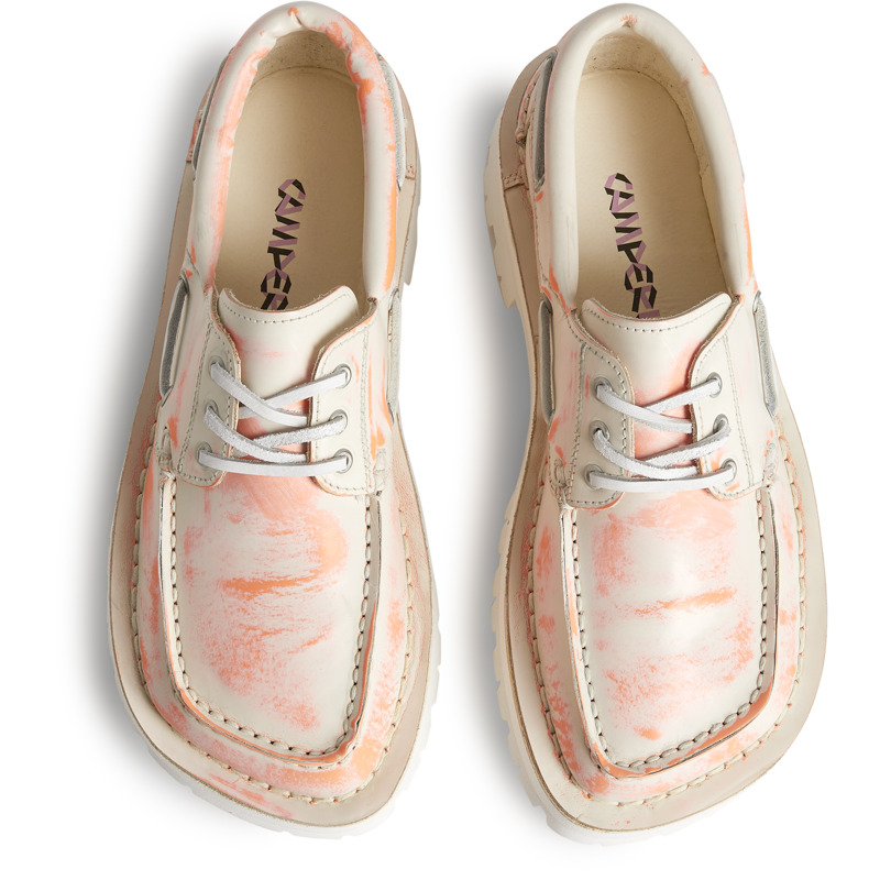 CAMPERLAB Eki - Elegante Schuhe Für Damen - Weiß,Orange, Größe 37, Glattleder