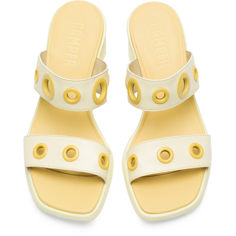 CAMPER Meda - Sandals For Women - Yellow, Size 42, Smooth Leather