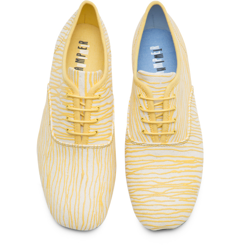 CAMPER Twins - Formal Shoes For Women - Beige,Yellow, Size 37, Cotton Fabric