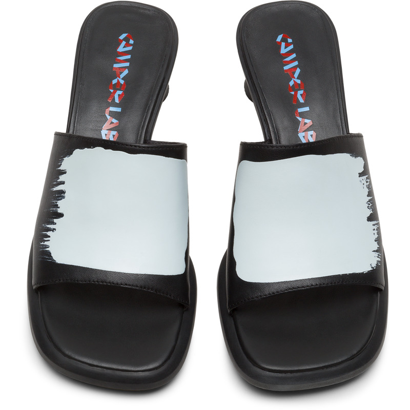 Camper Dina - Sandals For Women - Black, White, Size 37, Smooth Leather