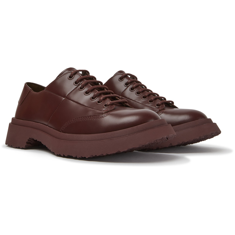 Camper  Mens WoMens Walden Formal Shoes - Burgundy Calfskin - Size 4