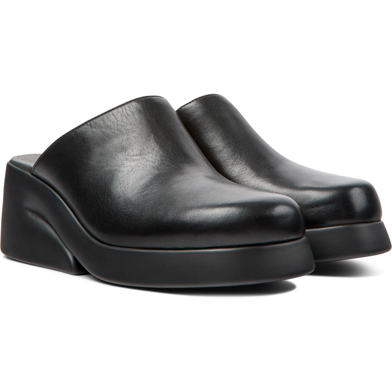 Camper Kaah - Clogs For Women - Black, Size 38, Smooth Leather