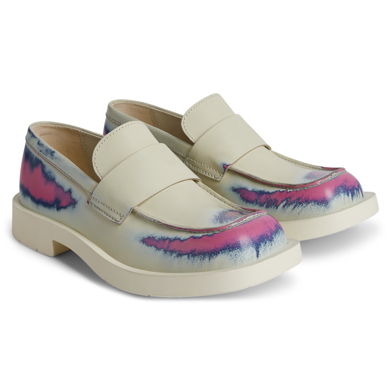 Camper Mil 1978 - Formal Shoes For Women - White, Pink, Blue, Size 39, Smooth Leather