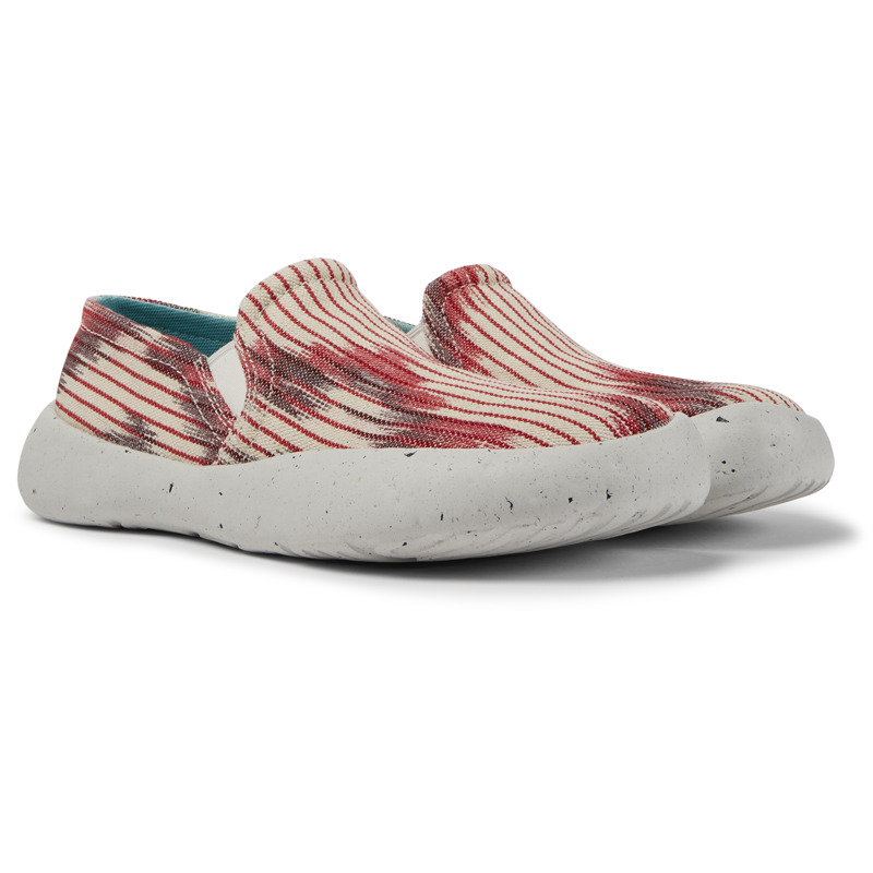 Camper Peu Stadium - Sneakers For Women - Beige, Burgundy, Red, Size 41, Cotton Fabric