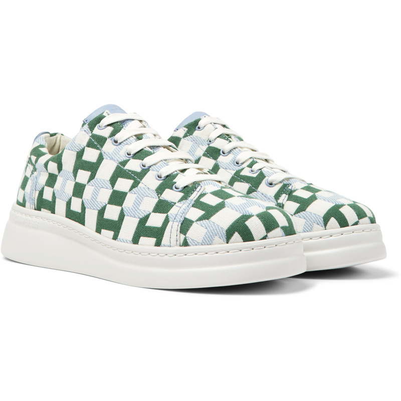Camper Runner Up - Sneakers For Women - Green, Blue, White, Size 38, Cotton Fabric