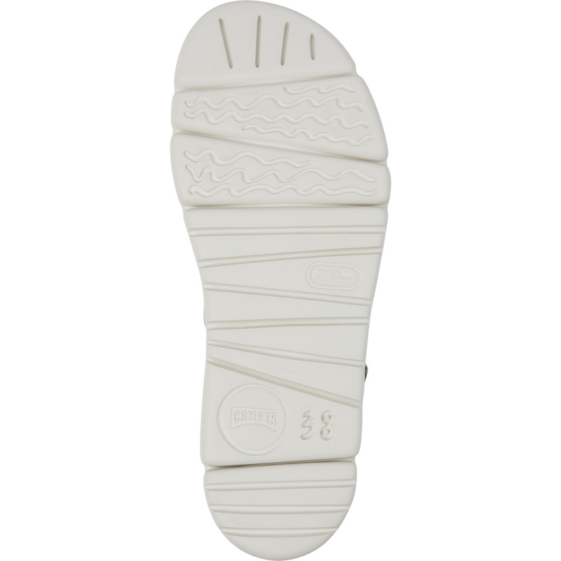 CAMPER Oruga - Sandals For Women - White,Green,Grey, Size 37, Cotton Fabric/Smooth Leather
