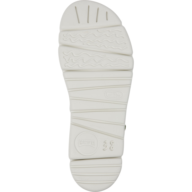 CAMPER Oruga - Sandals For Women - White,Green,Grey, Size 42, Cotton Fabric/Smooth Leather