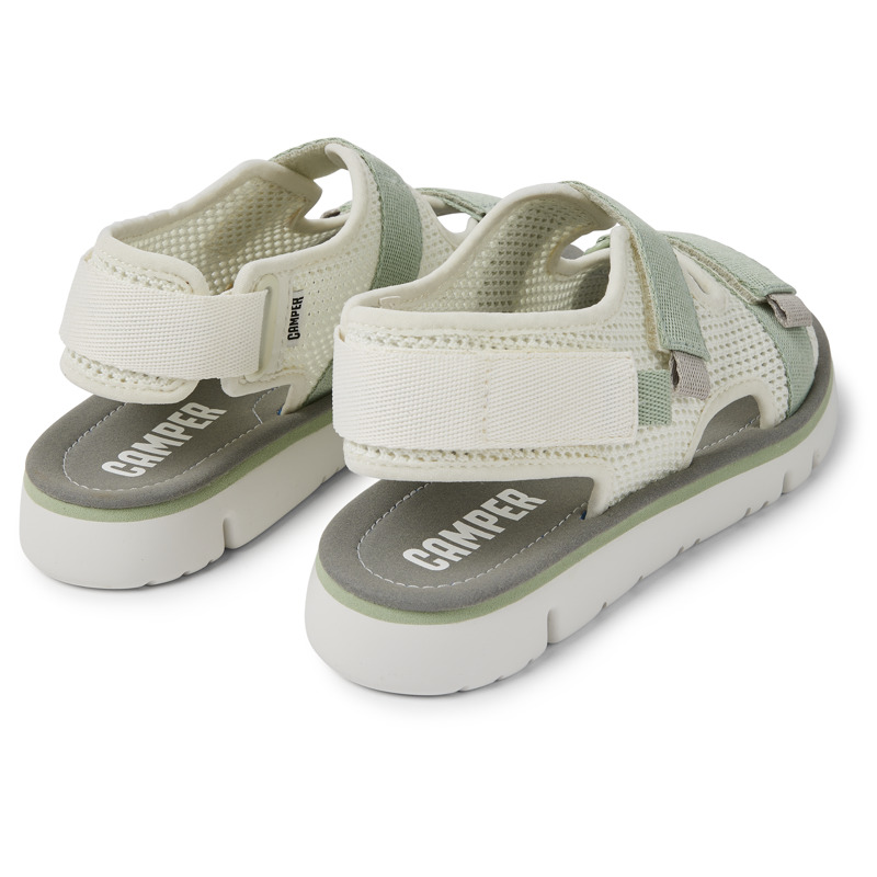CAMPER Oruga - Sandals For Women - White,Green,Grey, Size 40, Cotton Fabric/Smooth Leather